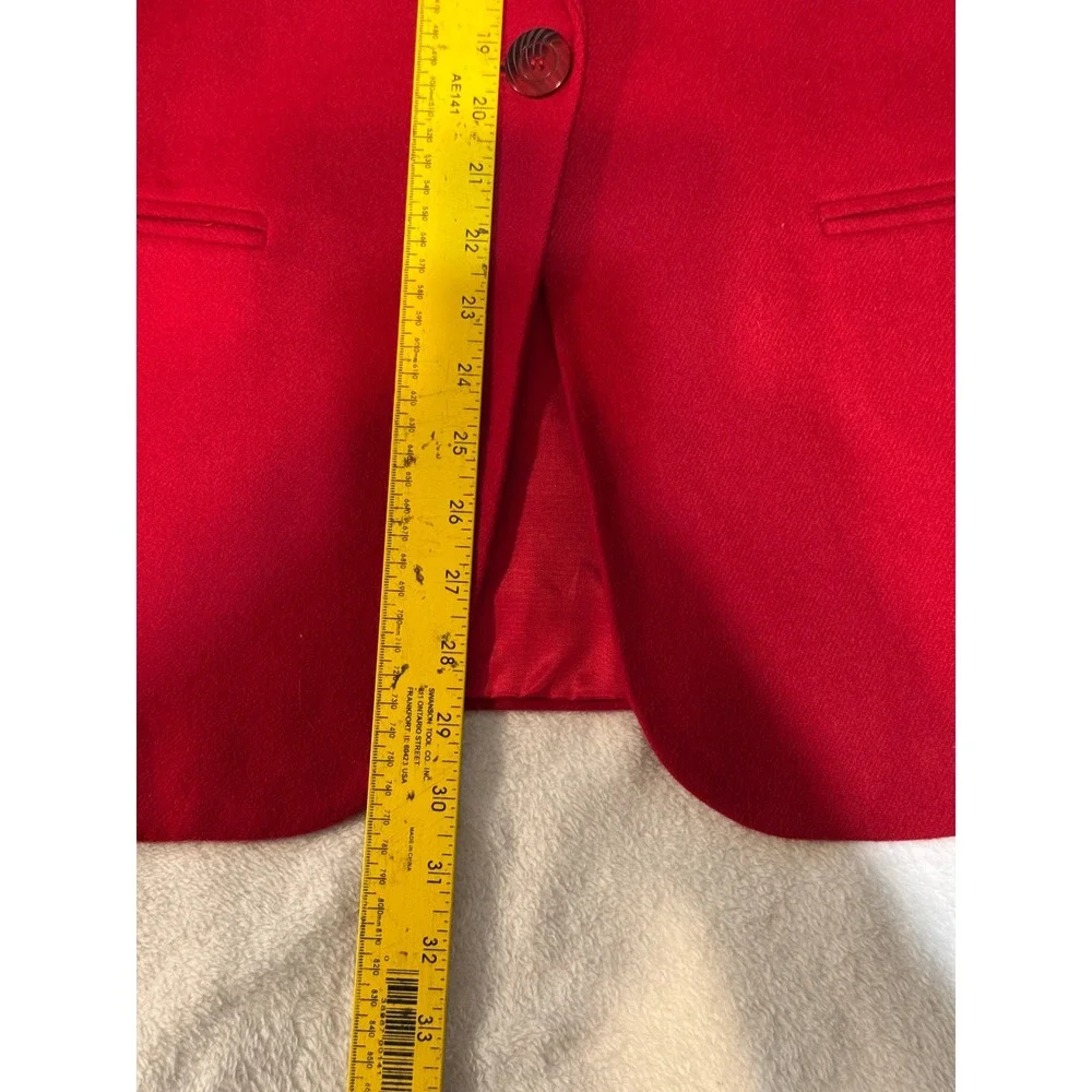 Prophecy Red 100% Wool Blazer Jacket Size 14 Single Button Lined‎ Career VTG